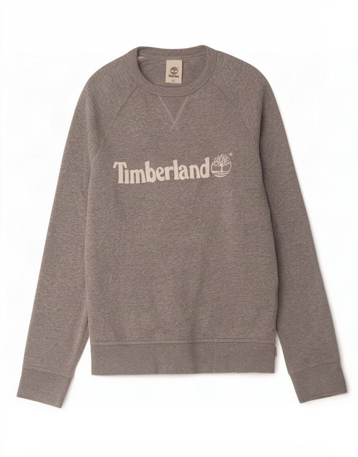 Мужской свитшот с рисунком Timberland, большой серый хлопковый джемпер