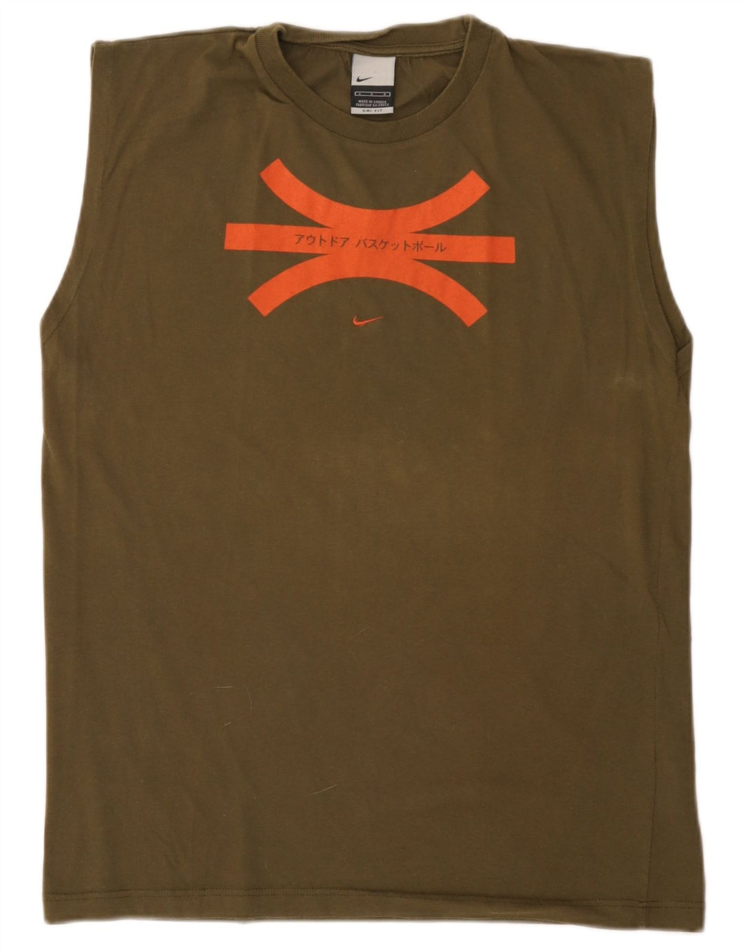 Мужской жилет с графическим рисунком Nike Dri Fit, большой хлопок цвета хаки