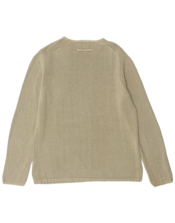 HENRY COTTONS Womens Crew Neck Jumper Sweater IT 44 Medium Beige
