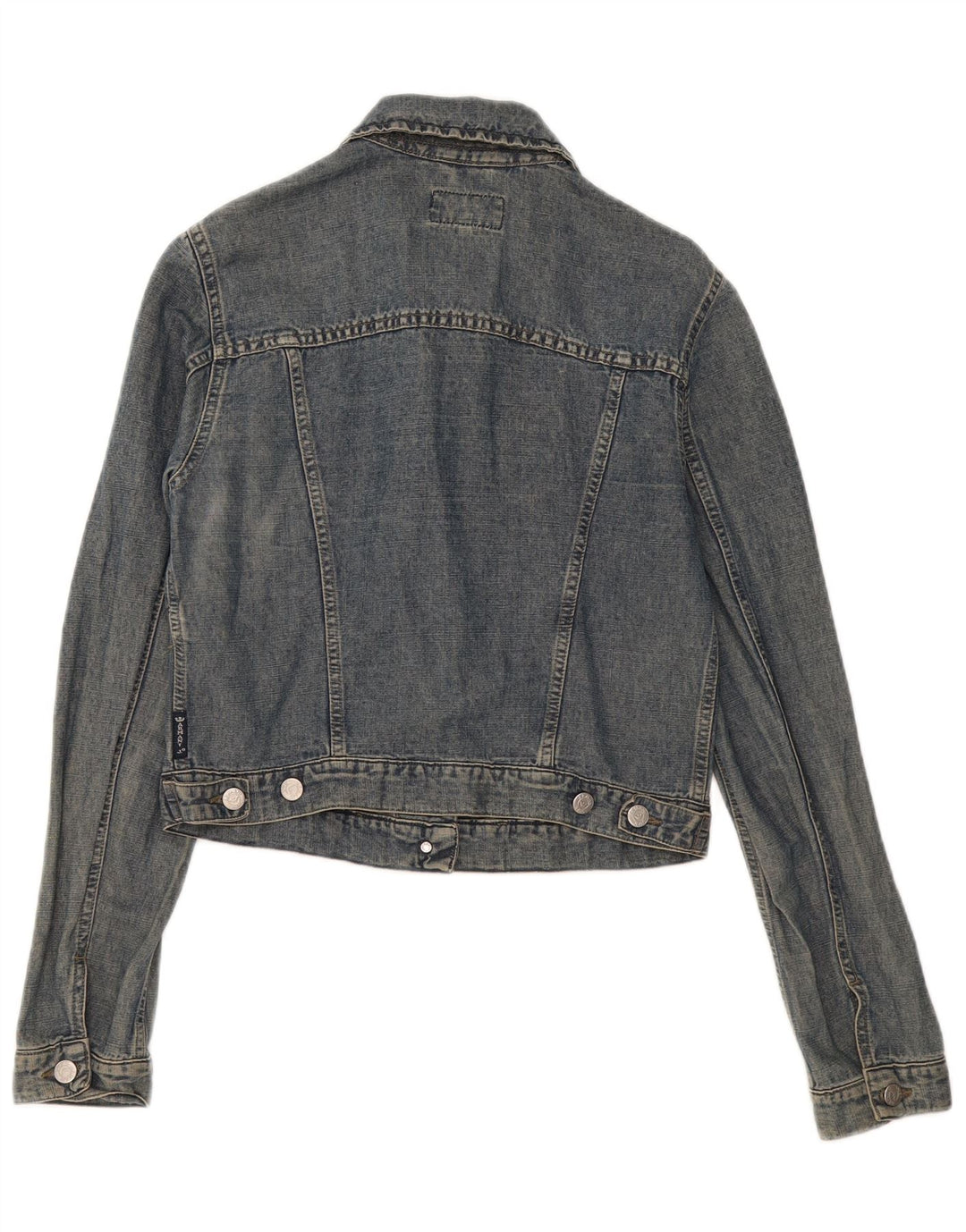 Женская укороченная джинсовая куртка Armani Jeans UK 12, льняная, средний синий
