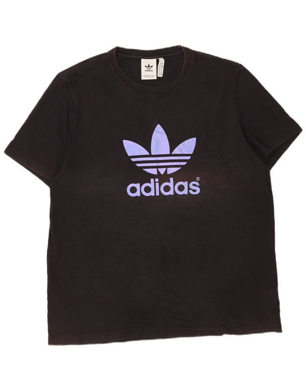 Adidas Мужская футболка с рисунком с длинным рукавом XL, черная, хлопок