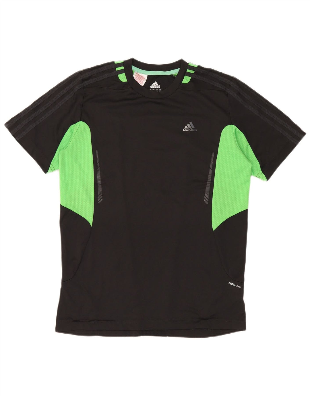 Футболка Adidas Climacool для мальчиков, топ 15–16 лет, черный полиэстер с цветными блоками
