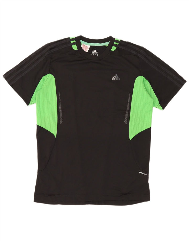Футболка Adidas Climacool для мальчиков, топ 15–16 лет, черный полиэстер с цветными блоками