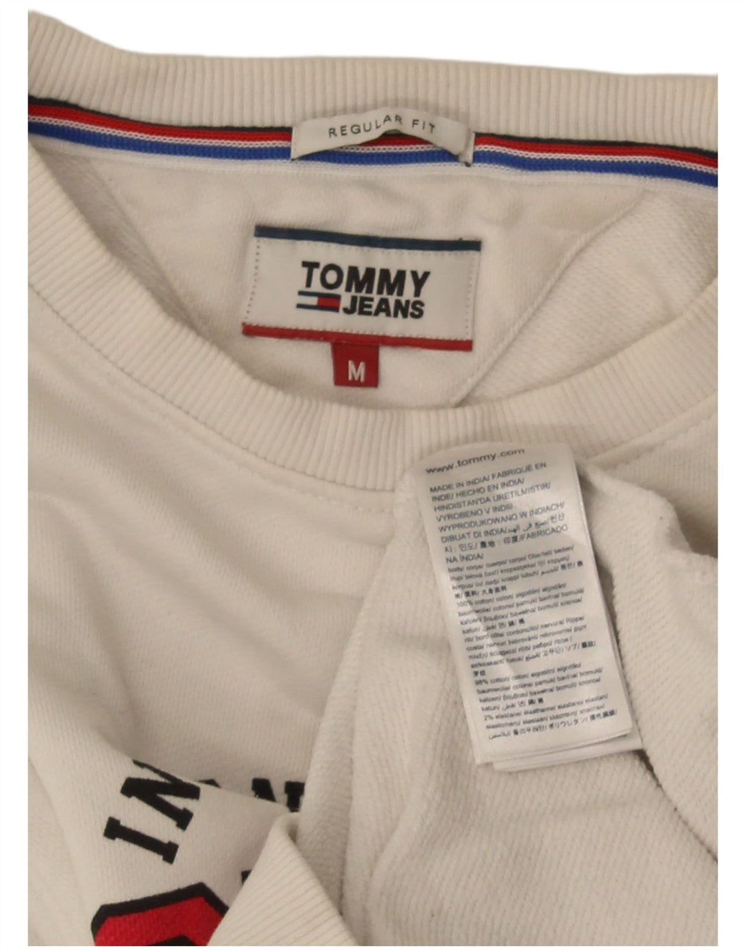 Tommy Hilfiger Мужской свитшот стандартного кроя, средний белый хлопковый джемпер