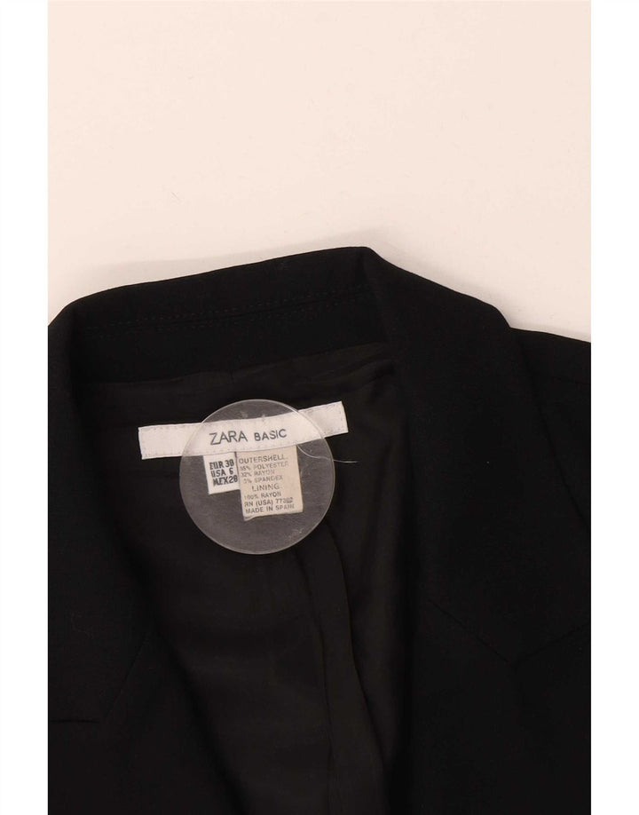 Женский пиджак на 1 пуговице Zara EU 38, маленький черный полиэстер