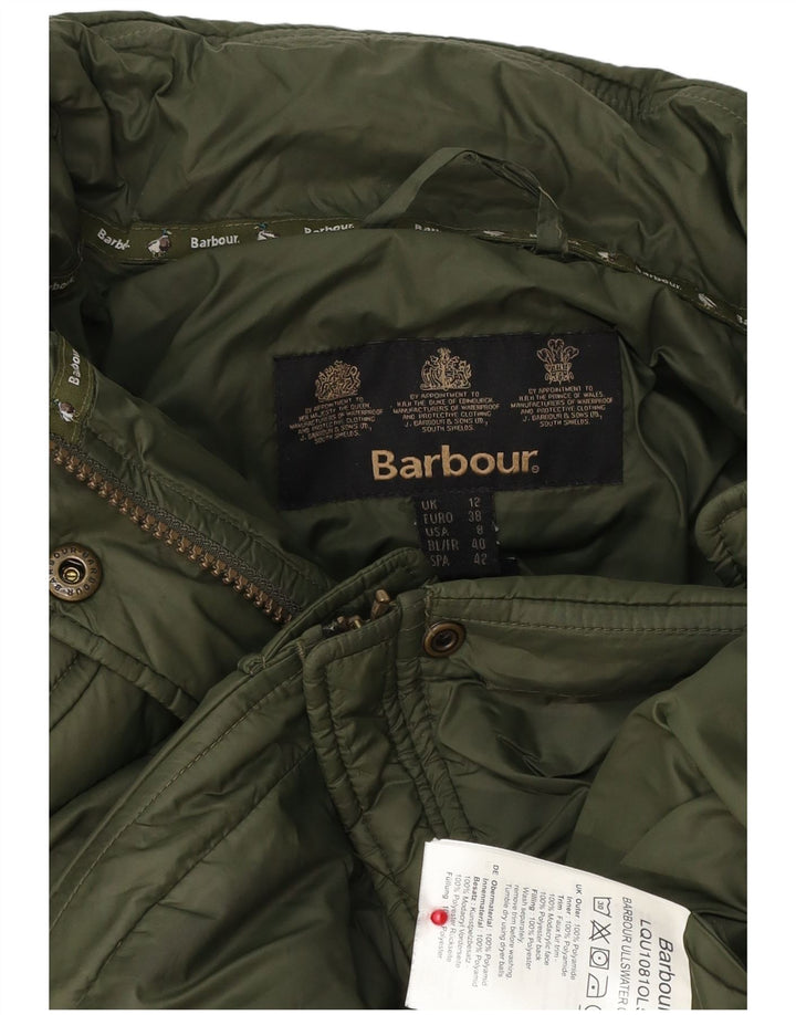 Женская утепленная куртка с капюшоном Barbour UK 12, средний зеленый полиэстер