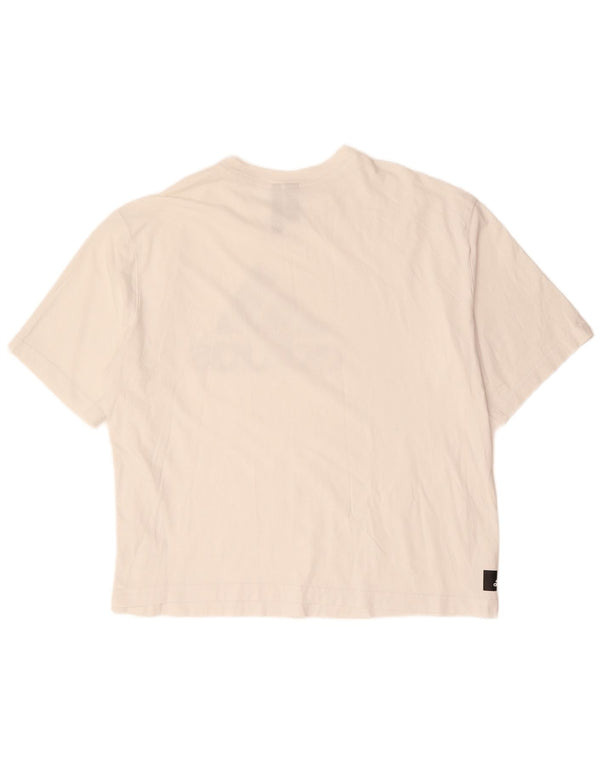 Женская футболка оверсайз с рисунком ADIDAS, топ UK 20/22 XL, белый хлопок