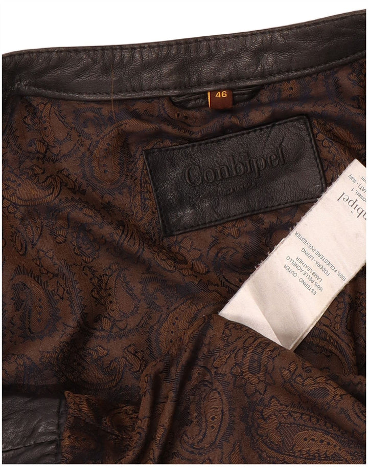 Женская укороченная кожаная куртка Conbipel IT 46, большая черная кожа