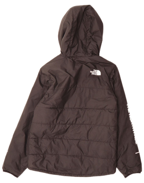Стеганая куртка с капюшоном и графическим рисунком The North Face для мальчиков, 11–12 лет, большая черная
