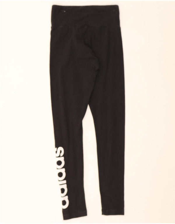 Женские леггинсы с рисунком Adidas UK 4/6 XS, черные хлопковые