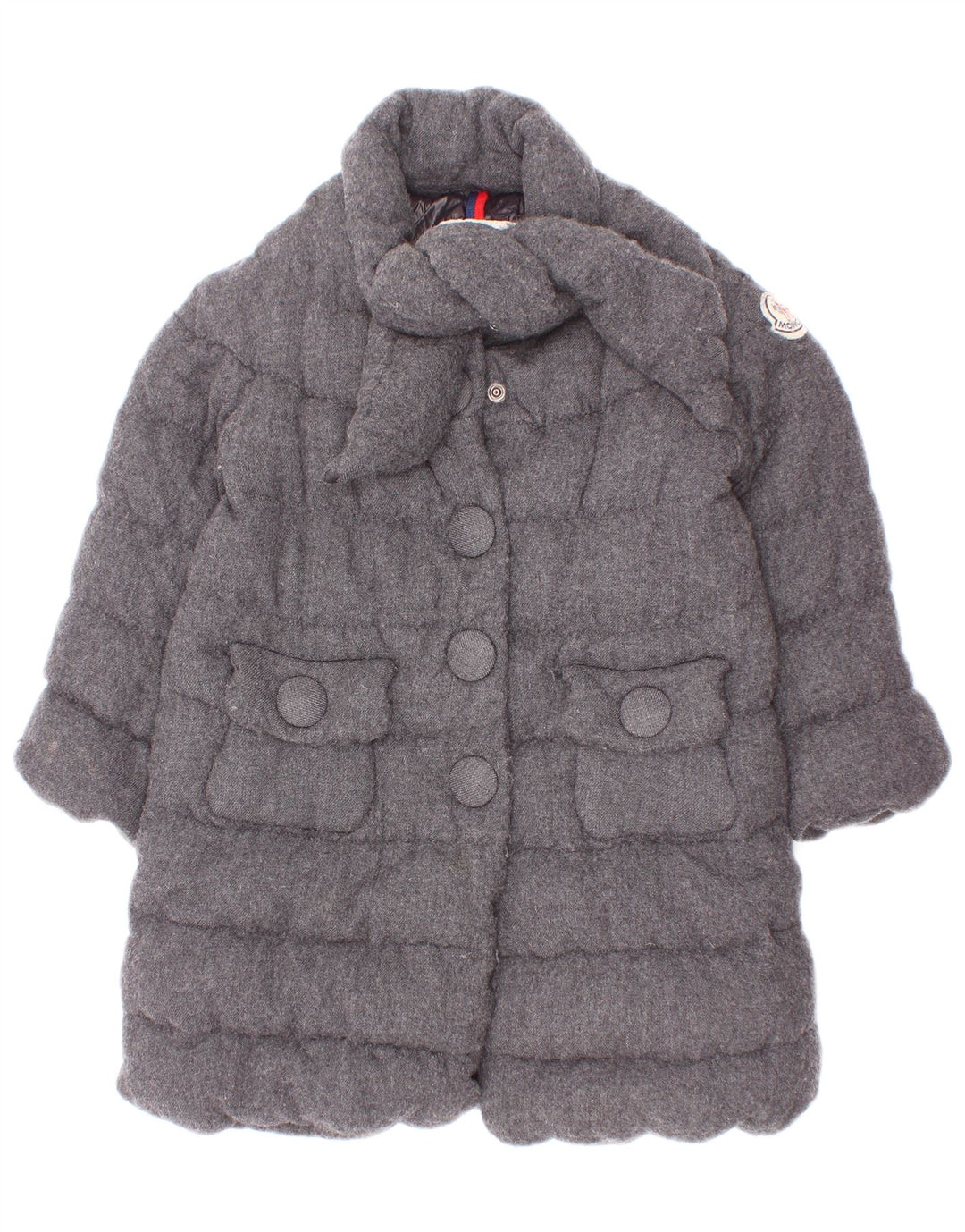Moncler Пуховик для девочек 3-4 года Серый, вискоза