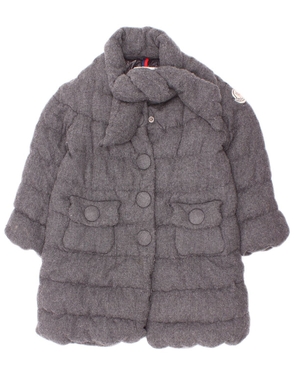 Moncler Пуховик для девочек 3-4 года Серый, вискоза