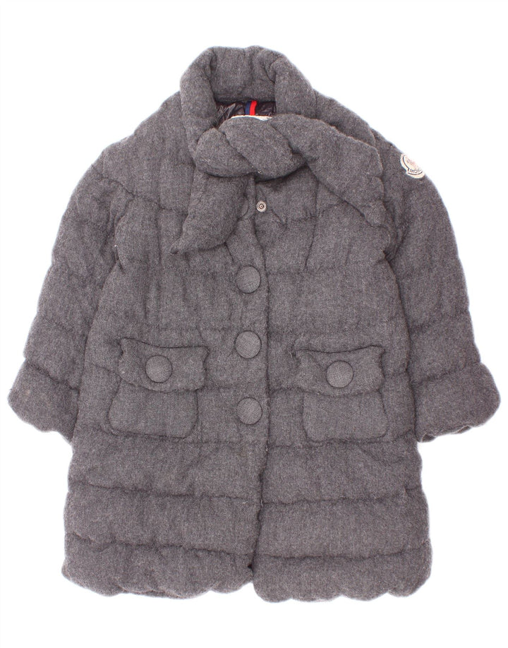 Moncler Пуховик для девочек 3-4 года Серый, вискоза