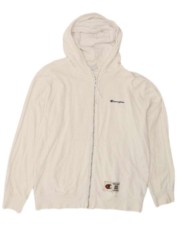 Мужской свитер с капюшоном на молнии Champion XL, белый хлопок