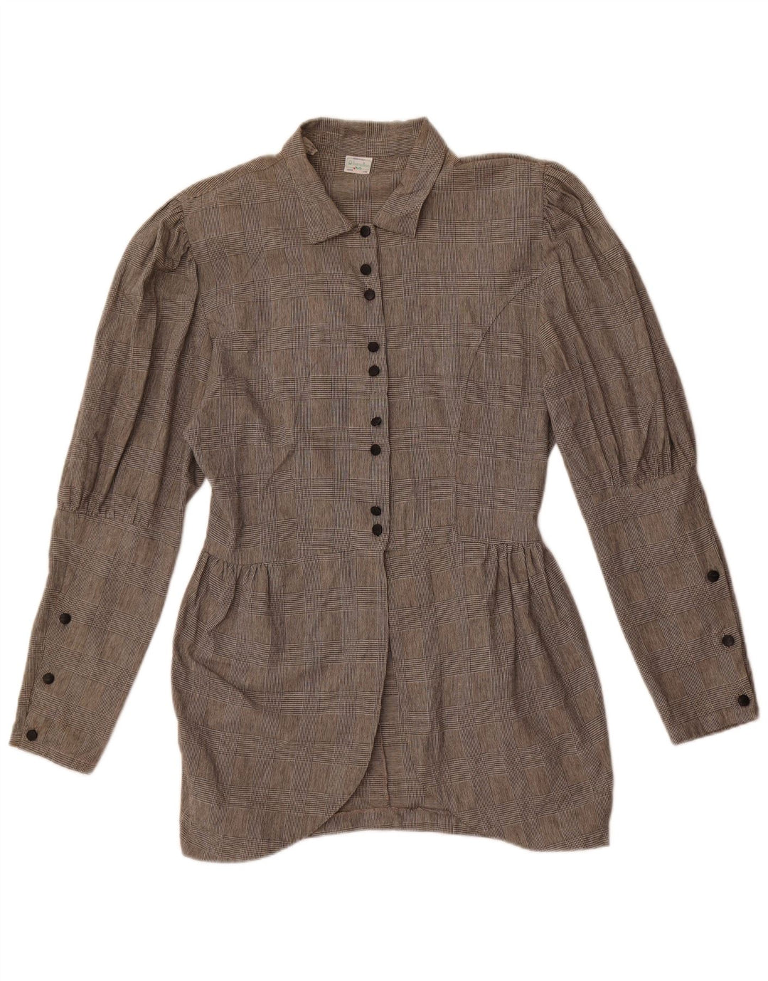 Женская блузка-рубашка Benetton IT 46, большая серая клетка, хлопок