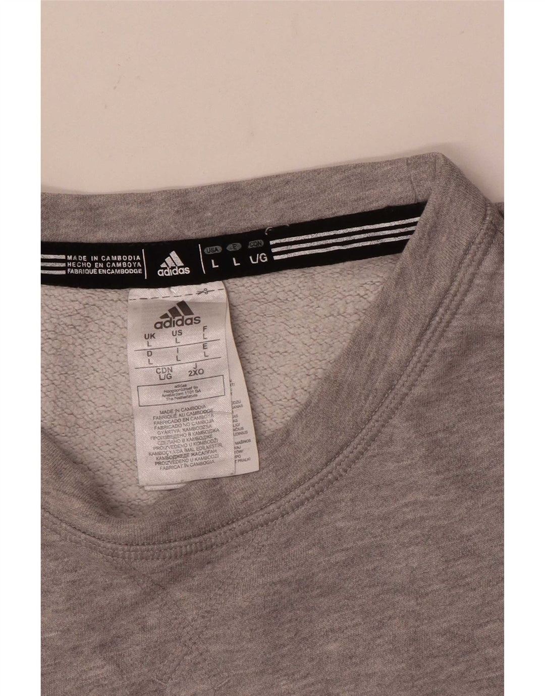 Мужской свитер с рисунком Adidas, большой серый хлопковый джемпер