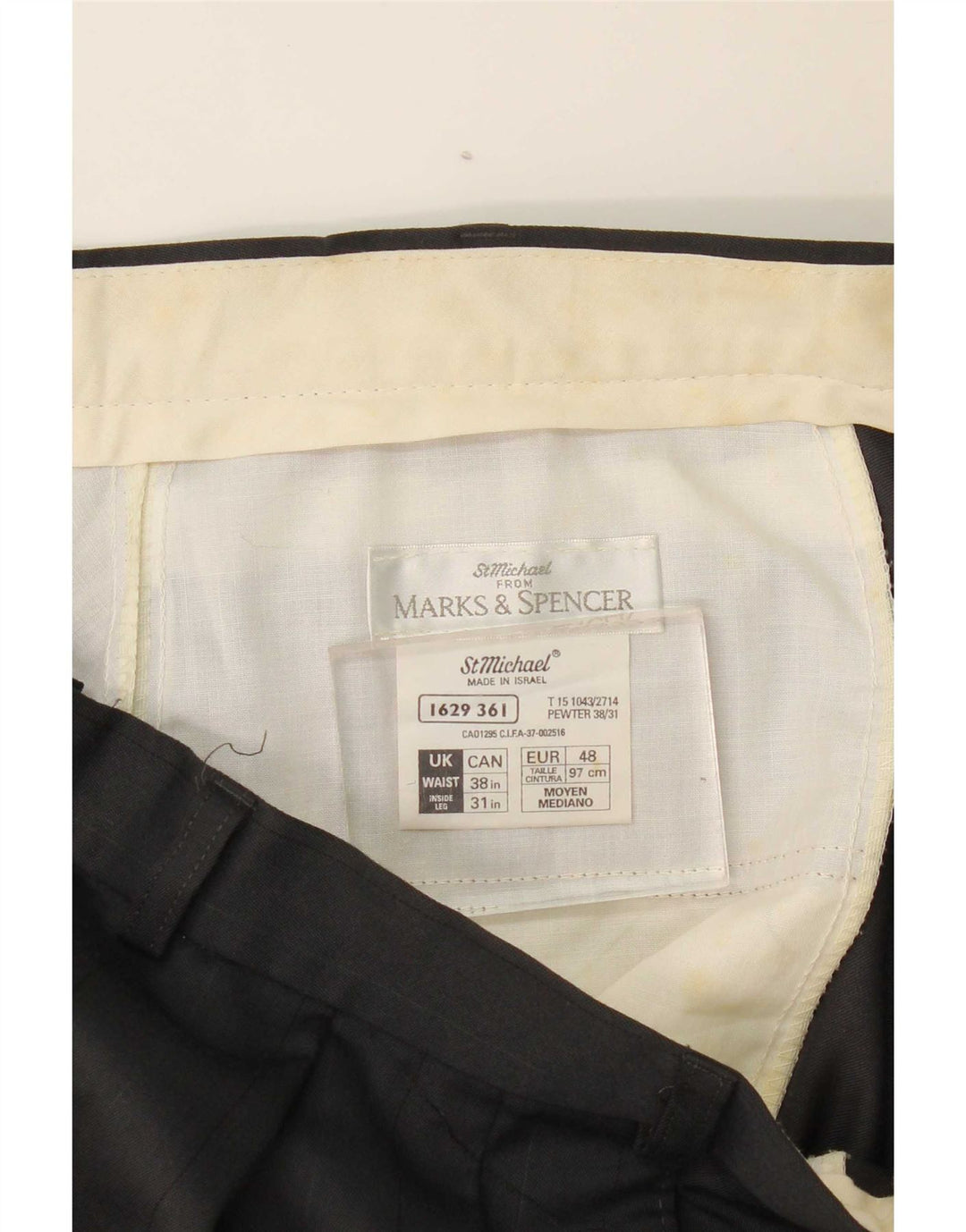 Мужские костюмные брюки Marks & Spencer W38 L31 черные из полиэстера