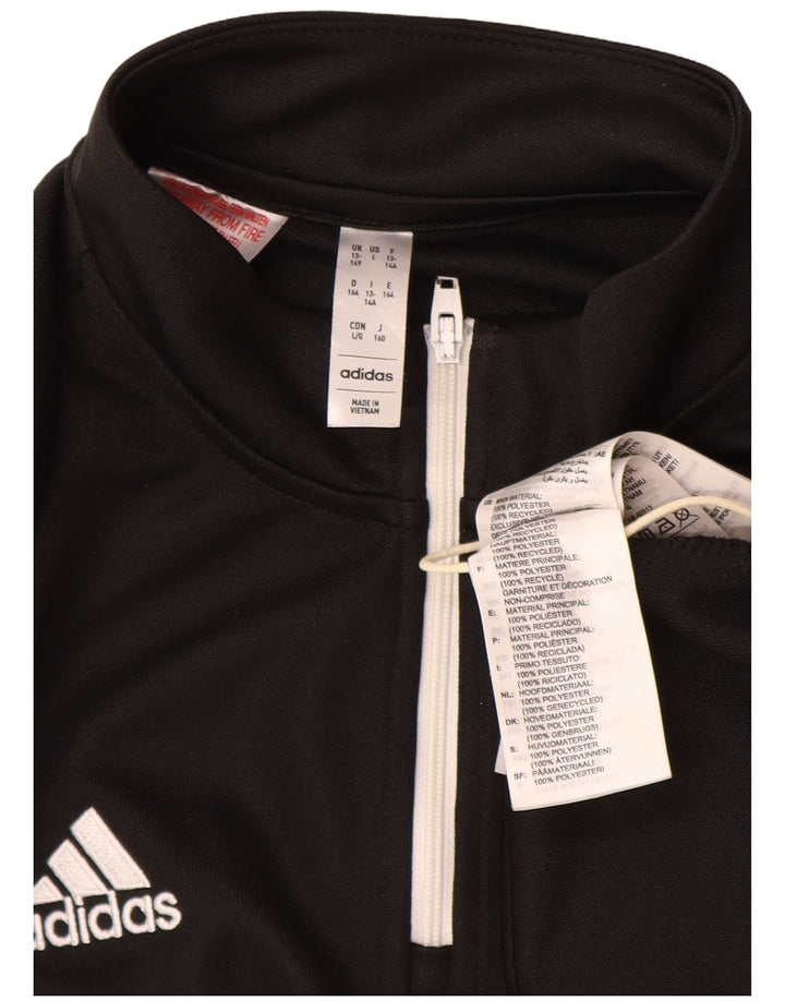 Пуловер с воротником на молнии Adidas для мальчиков Aeroready, черный спортивный костюм 13–14 лет