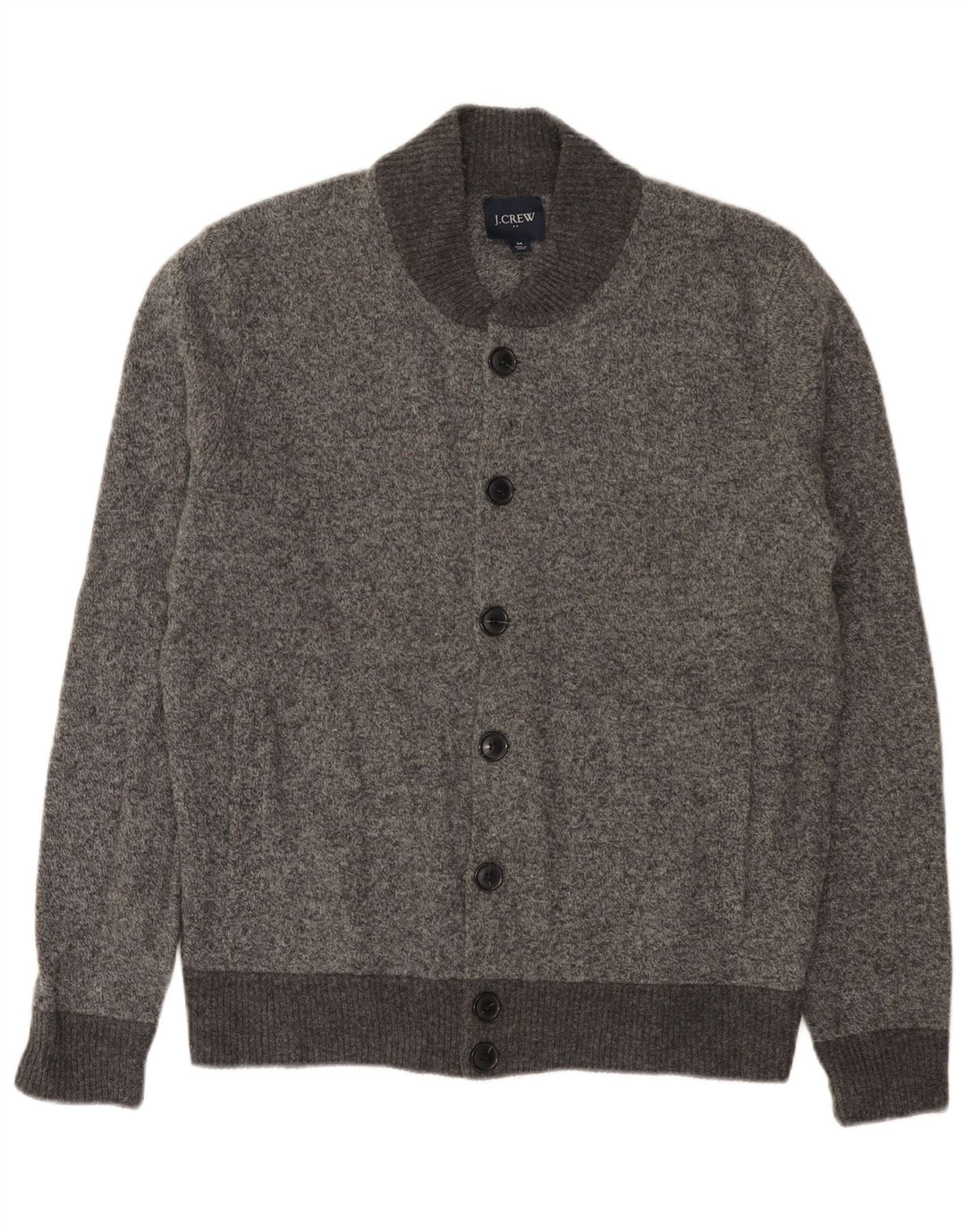 Мужской кардиган J. Crew из овечьей шерсти среднего серого цвета в крапинку