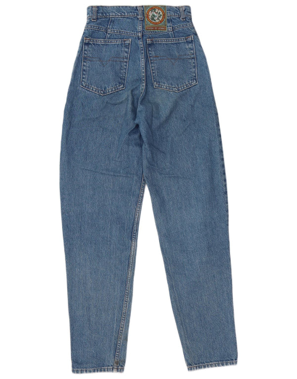 Винтажные женские зауженные джинсы с высокой талией W24 L31 синие