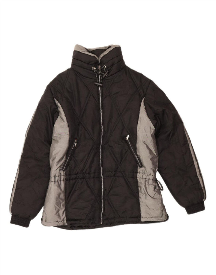 VINTAGE Mens Padded Jacket UK 40 Large Black Colourblock