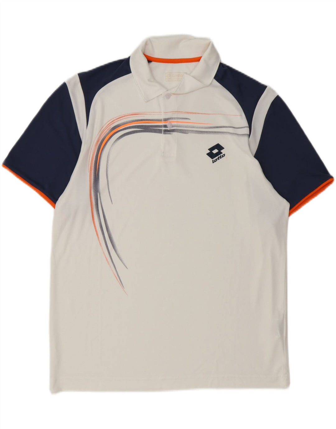 Мужская рубашка поло Lotto с графическим рисунком, большая белая полиэстер с цветными блоками