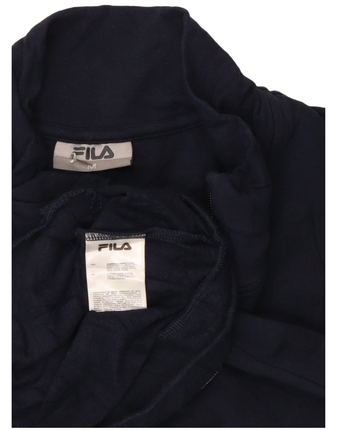 Мужской спортивный костюм Fila, верхняя куртка, средний темно-синий, хлопок с цветными блоками