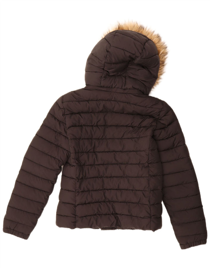 Женская утепленная куртка с капюшоном Superdry UK 10, маленькая, черный нейлон