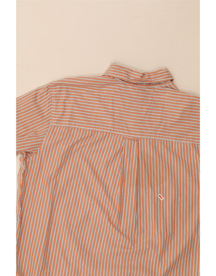 CHAPS Mens Easy Care Shirt XL Orange Striped Cotton Vintage Chaps and Second-Hand Chaps from Messina Hembry 