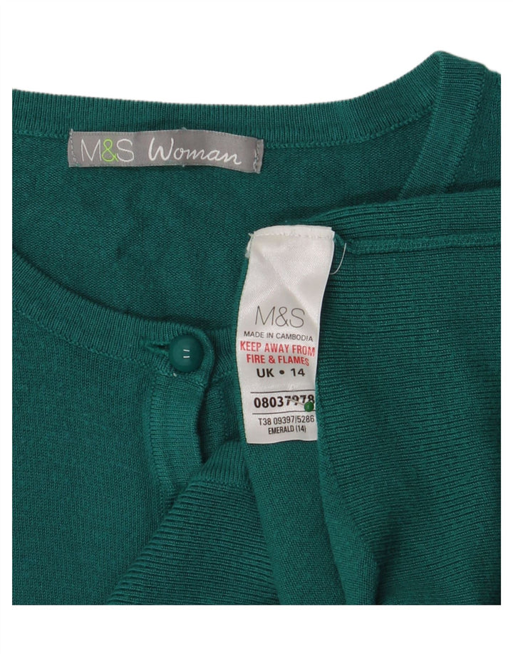 Женский кардиган Marks & Spencer UK 14, средний зеленый вискоза