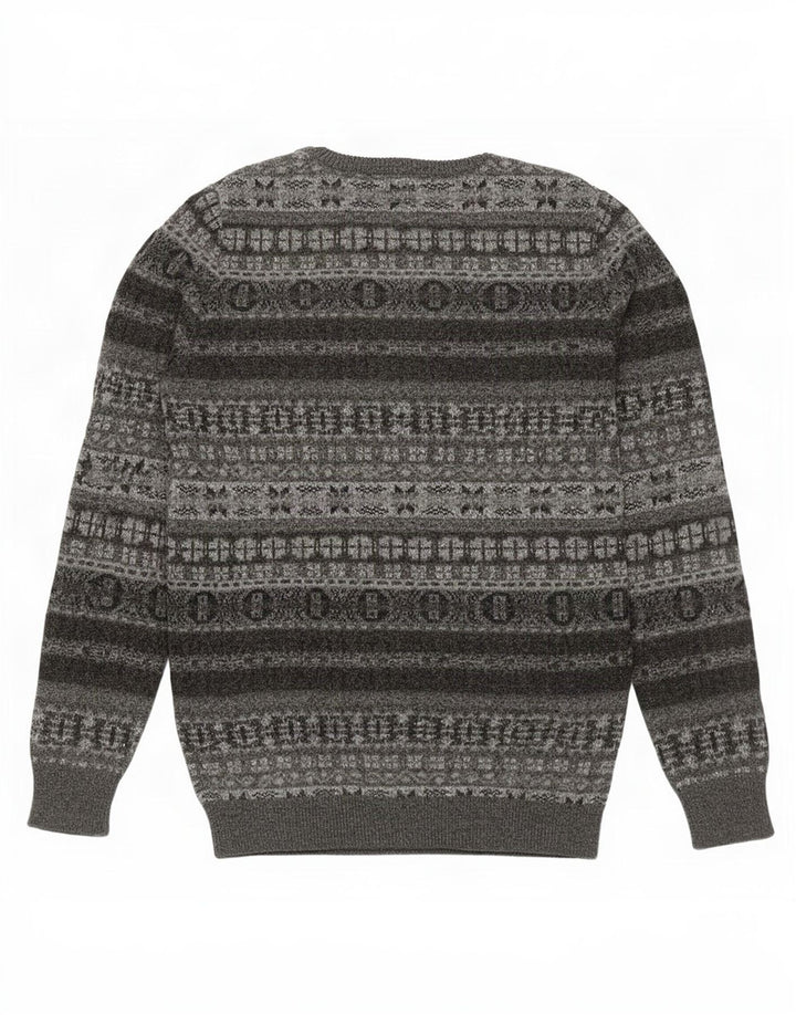 Мужской джемпер с круглым вырезом Marlboro Classics 2XL, серый, шерсть Fair Isle