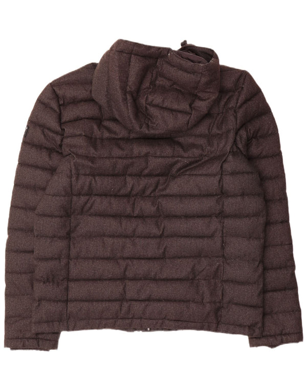 Мужская утепленная куртка с капюшоном Superdry UK 46 3XL Серый полиэстер