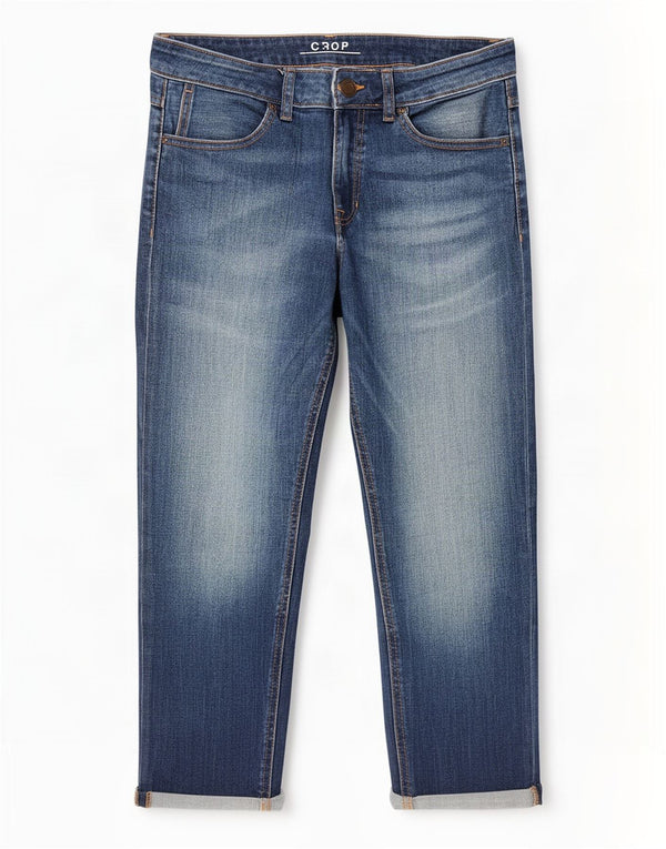 Женские укороченные джинсы Marks & Spencer UK 10, маленькие, W30 L29, синие, хлопок