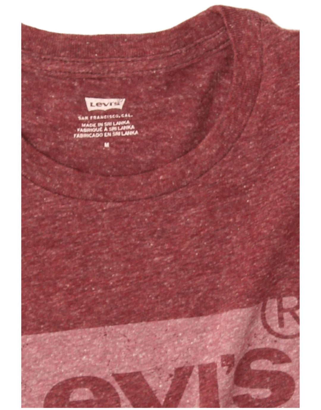 Мужская футболка с рисунком Levi's, средний бордовый в крапинку