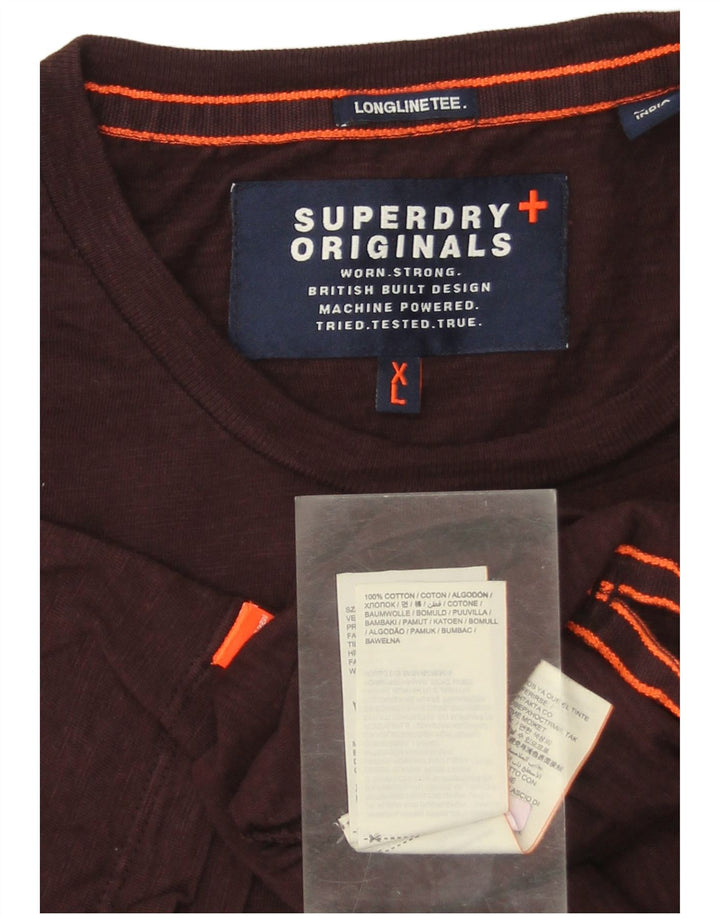 SUPERDRY Мужская футболка Top XL Бордовый хлопок