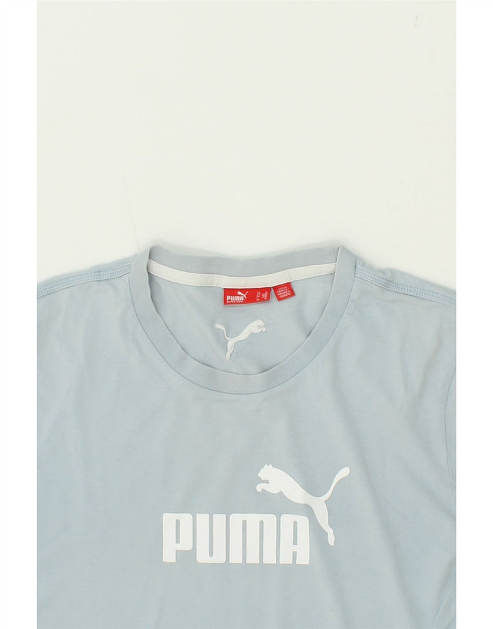 PUMA Mens Graphic T-Shirt Top Medium Blue Cotton Vintage Puma and Second-Hand Puma from Messina Hembry 