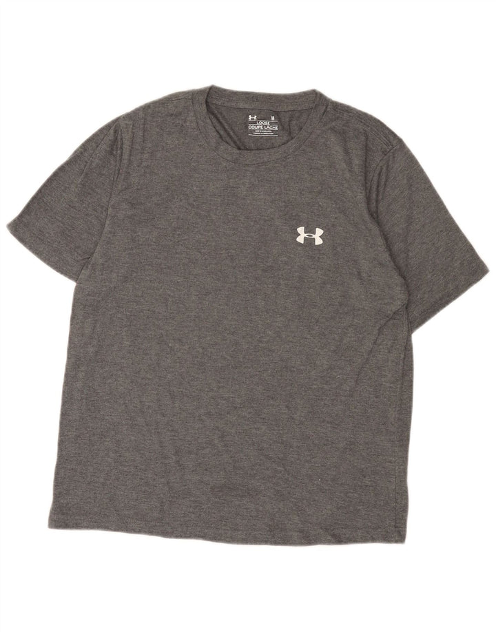 Мужская футболка Under Armour, верх из полиэстера среднего серого цвета