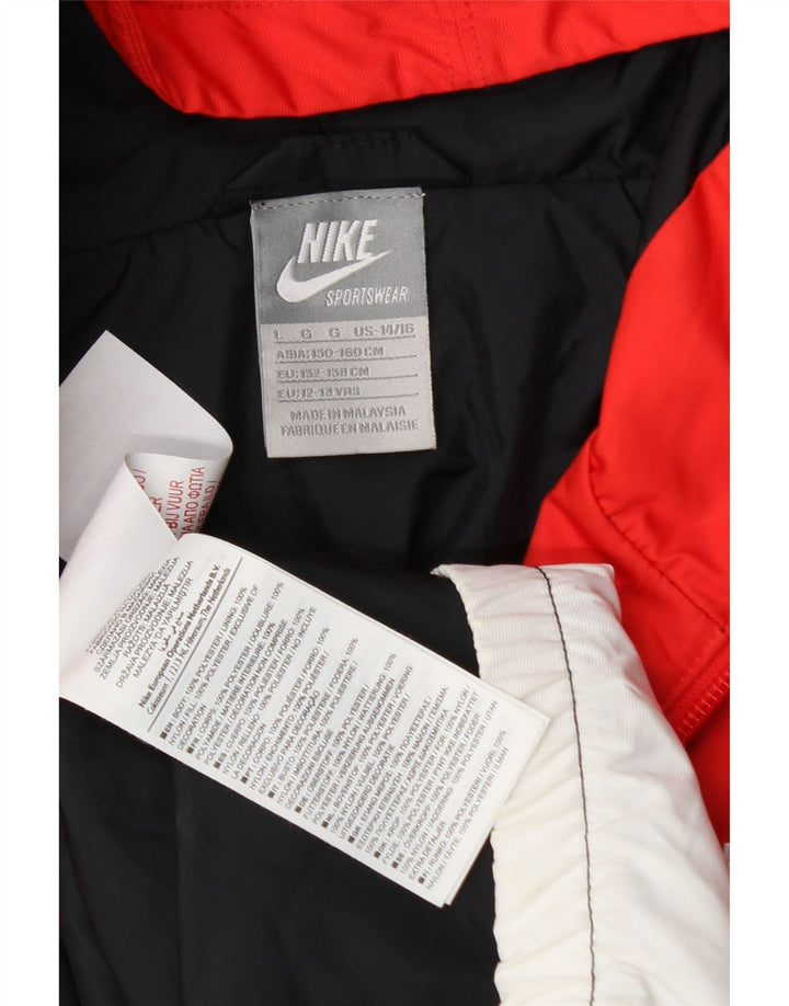 Дождевик с капюшоном Nike для мальчиков 12–13 лет, большой, разноцветный, с цветными блоками