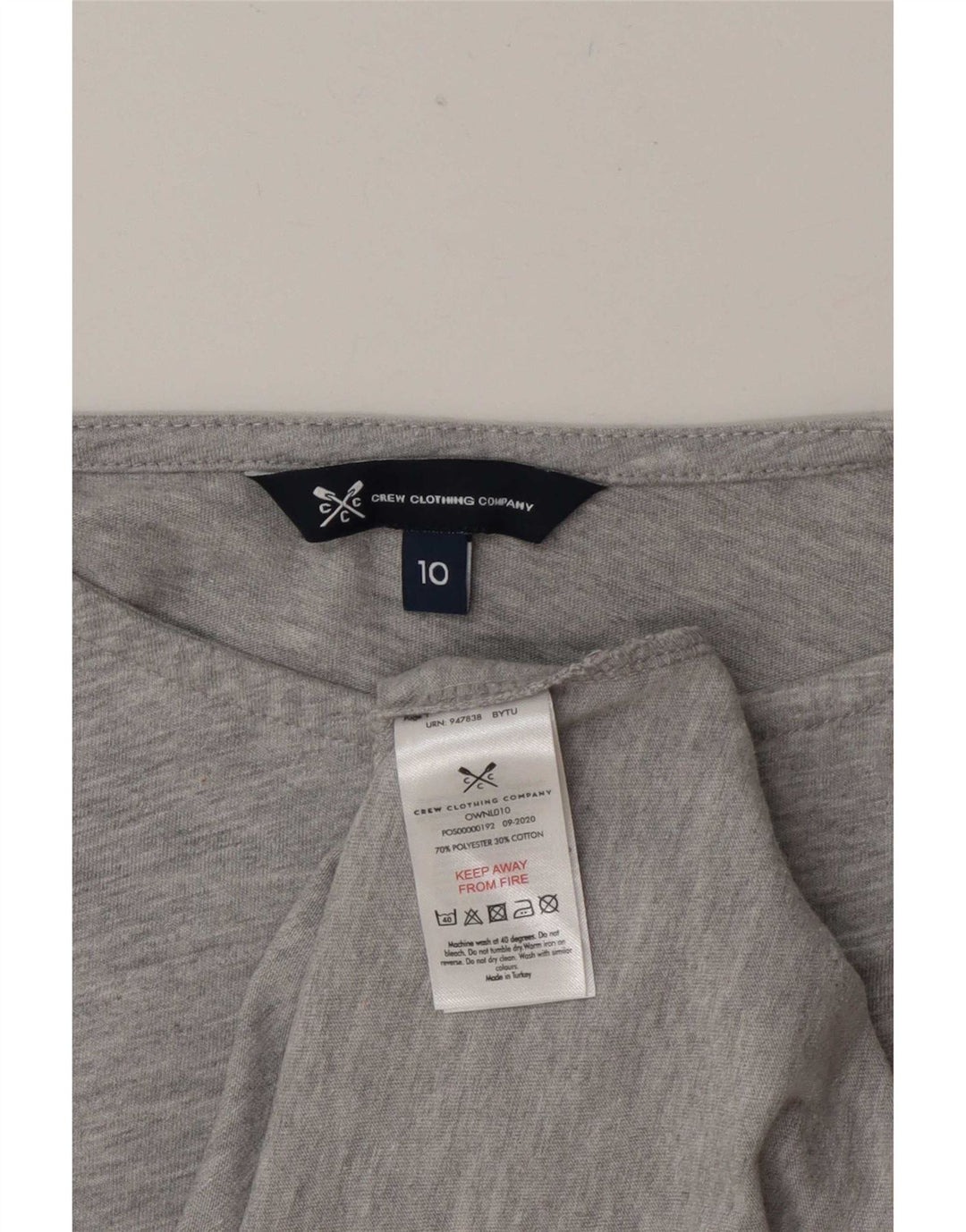 Crew Clothing Женский топ с рукавом 3/4, UK 10, маленький серый полиэстер