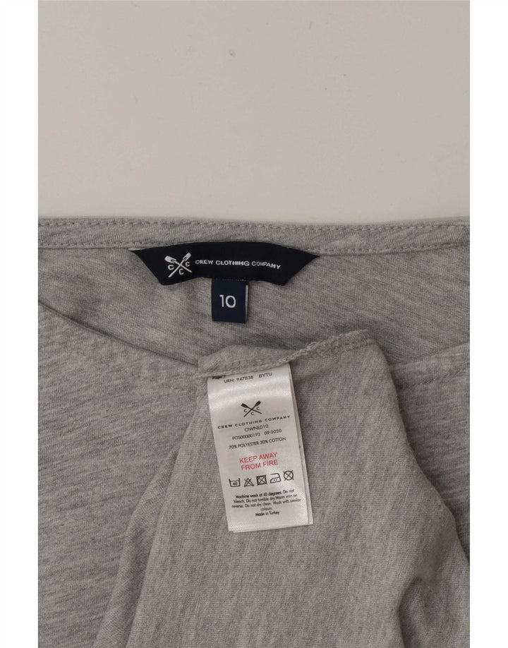 Crew Clothing Женский топ с рукавом 3/4, UK 10, маленький серый полиэстер