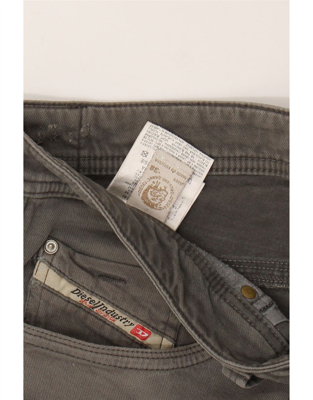 Мужские прямые повседневные брюки Diesel W38 L34, серые, хлопковые