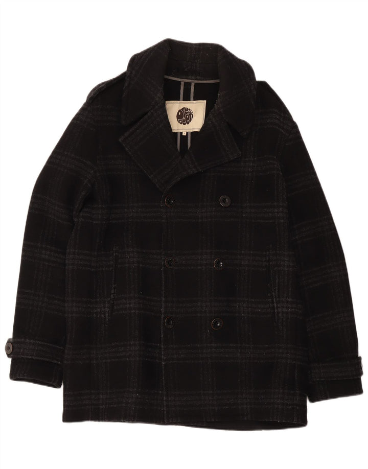 Мужское бушлат Pretty Green UK 40, шерстяное пальто в большую черную клетку