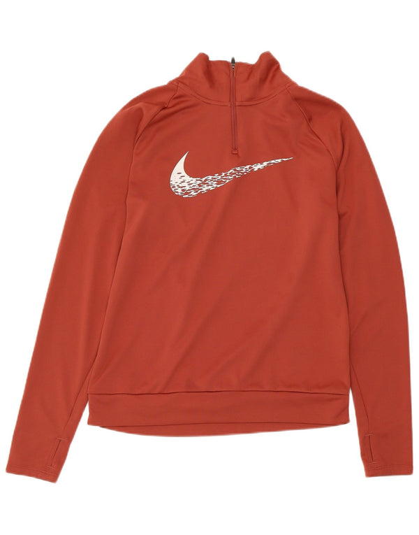Мужской пуловер на молнии с рисунком NIKE Dri Fit XS, темно-бордовый