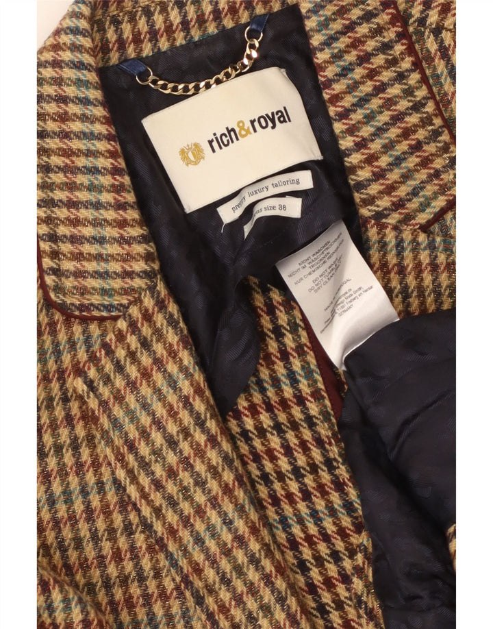 Женский пиджак на 1 пуговице RICH & ROYAL EU 38, средний коричневый с узором «гусиные лапки»