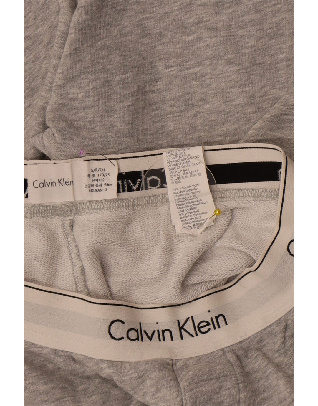 Мужские спортивные шорты с рисунком Calvin Klein, маленькие серые хлопковые
