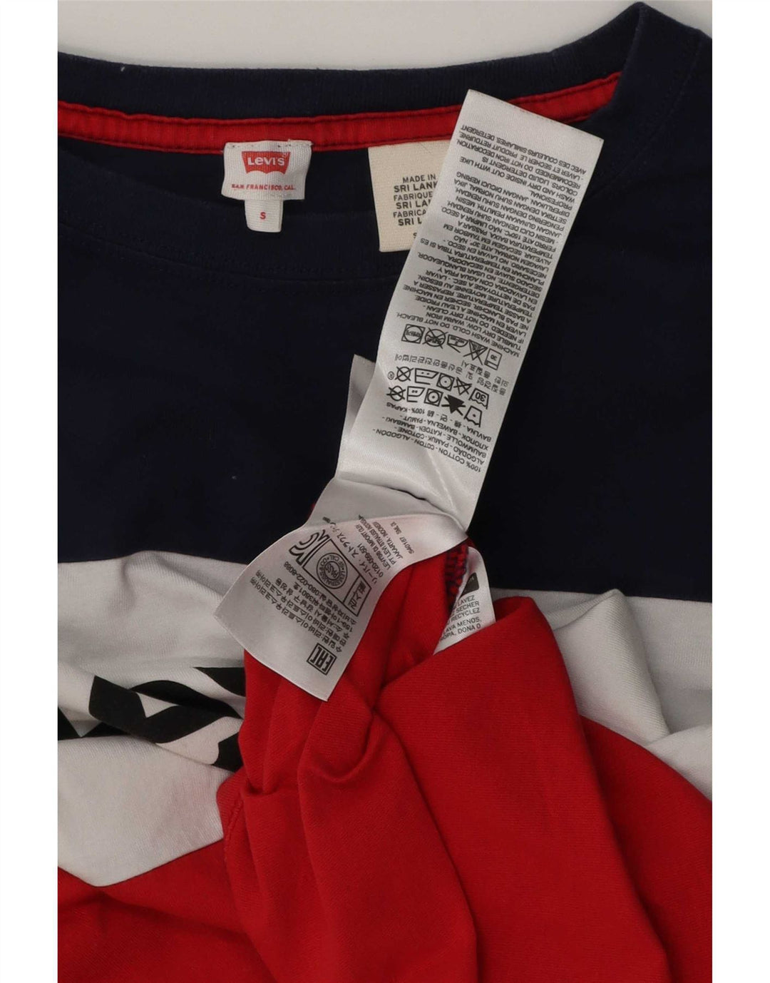 Женская укороченная футболка с рисунком Levi's Top UK 10, маленькая, разноцветная