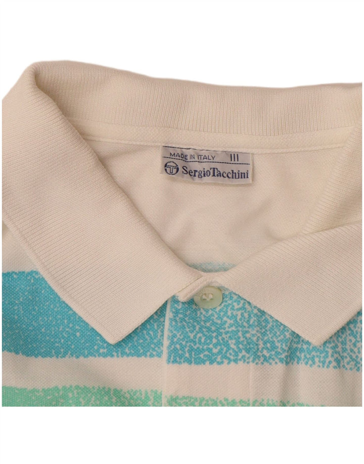 Мужская рубашка поло SERGIO TACCHINI, маленькая белая полосатая хлопковая рубашка