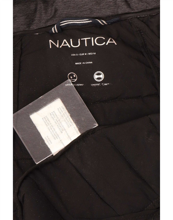 Женское стеганое пальто с капюшоном Nautica UK 10, маленький серый полиэстер