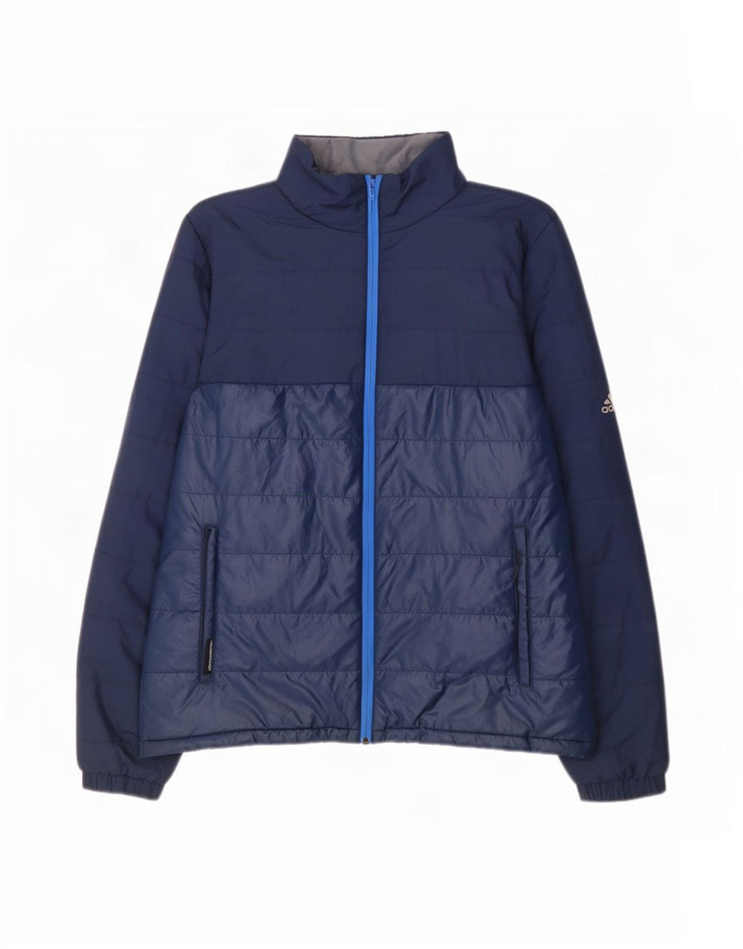 Мужская стеганая куртка Adidas UK 40, большая темно-синяя, полиэстер