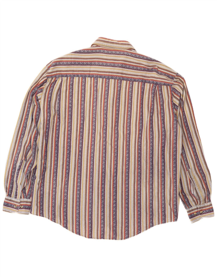 HENRY MORELL Мужская рубашка размер 43/44 XL в разноцветную полоску